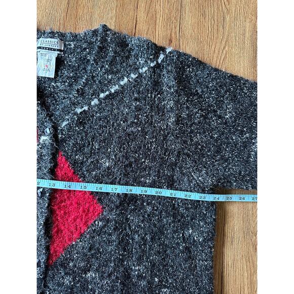 Classics By Jantzen Vtg Red & Black Cardigan Sweater Size XLarge - Picture 3 of 5